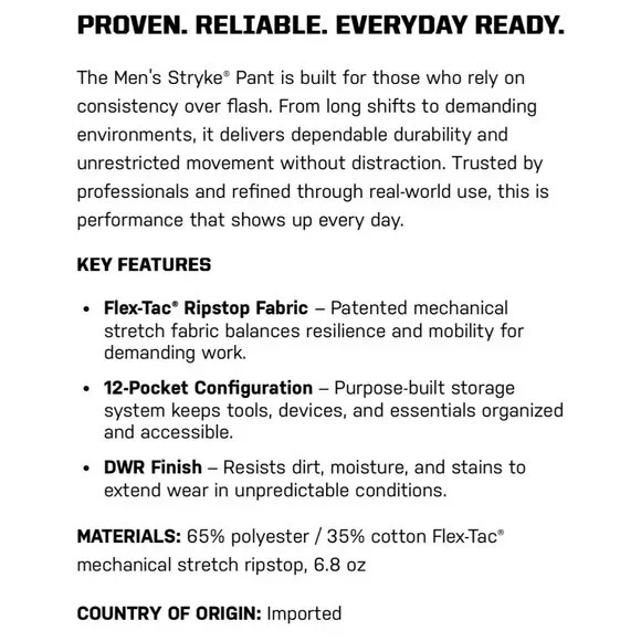 NWT 5.11 Tactical Stryke Pant Flex Tac Mens 42x30 Straight Fit Black 74369 - Picture 6 of 10